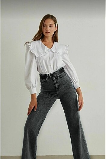 LİMABEL Santa 90S Smoked Colorfast Palazzo Jeans - Women's Power Lycra, High Waist Retractor