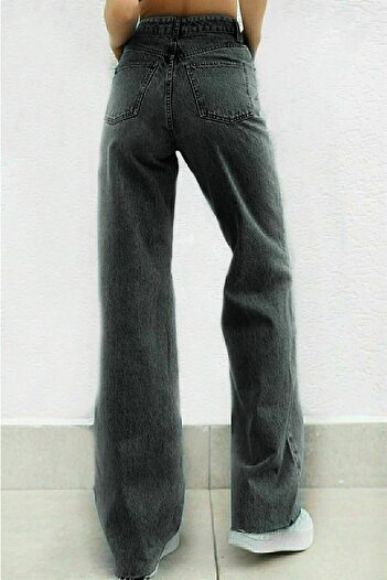 LİMABEL Santa 90's Colorfast Smoked Palazzo Wideleg Jean Women's Power Lycra Women's High Waist Collector