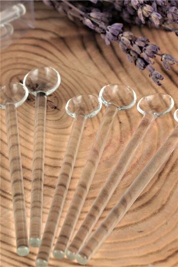 Kikovski Set of 6 Luxury Plain Glass Teaspoons