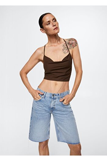 MANGO Woman Wrap Back Cut Blouse