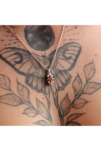 Moko Art Design Prenses Kesim Akuamarin Ve Mozanit Taşlı 925 Gümüş Kolye