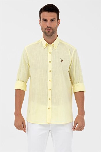 U.S. Polo Assn. Uspolo Assn Чоловіча сорочка Enzogl023y Ukol Linen Gomlek 1570318