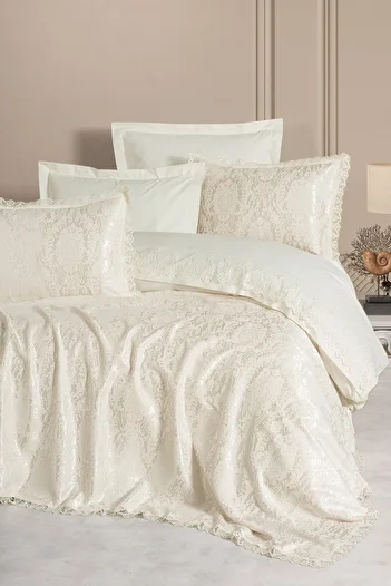 Cotton Box Double Pique Duvet Cover Set Silva Cream