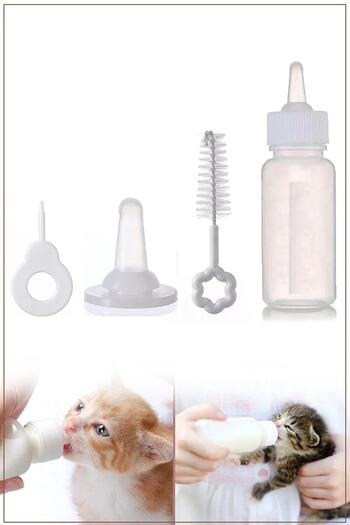 Vi Caro 1 Piece 4 Piece Pet Puppy Cat Dog Feeding Bottle Set and Spare Pacifier - Feeding Bottle and Cleaning Set