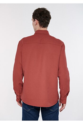 Mavi Turuncu Gömlek Slim Fit / Dar Kesim 8810217-83607