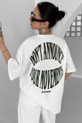 Machetta Плюс розмір Dont Printed Unisex Crew Neck Oversize футболка з надрукованим принтом