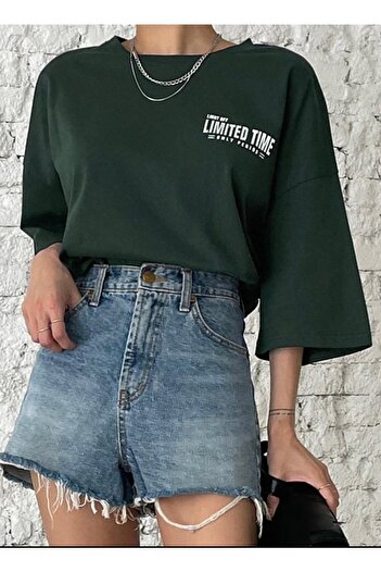 AFROGİYİM Women's Limited Time Printed Oversize T-shirt