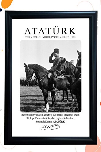 AND Atatürk Portre Siyah Çerçeveli Tablo