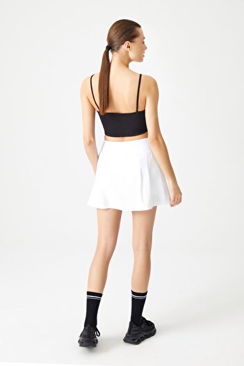 Los Ojos White 2 Layer Tennis Skirt - Shorts Skirt - Sports Skirt Tennis Skirt