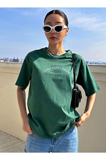 AFROGİYİM Women's Clarity And Candor Printed Oversize T-shirt