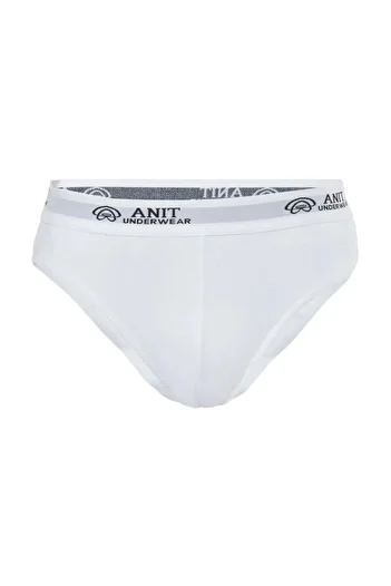Anıt 10 Pieces, (Economy Package) Men's Belted Slip Panties 100% Cotton (ribbed) White