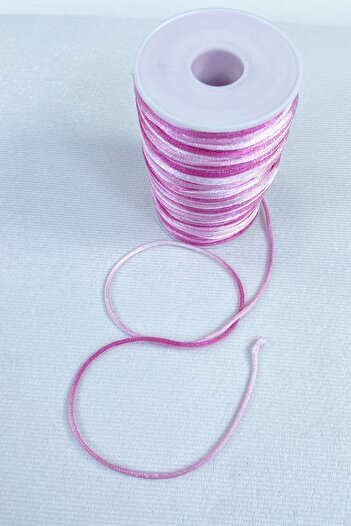 Hobigram 5 Meters Satin Rope Ribbon Rope Necklace Bracelet Rope Fuchsia Pink Shades Multicolored 5 Meters – Knitting Rope