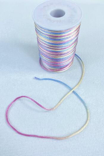 Hobigram 5 Meters Satin Thread Ribbon Thread Necklace Bracelet Thread Light Color Shades Colorful 5 Meters – Knitting Thread