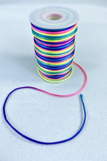 Hobigram 5 Meters Satin String Ribbon String Necklace Bracelet String Rainbow Shades Multicolored 5 Meters – Knitting String