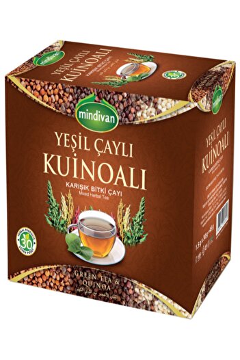 Mindivan Mixed Herbal Tea with Green Tea and Quinoa 30 Pieces Filtered Bags