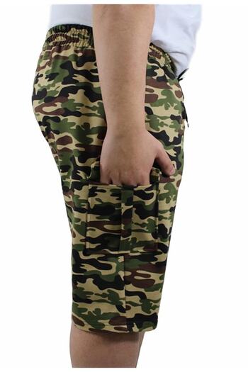 Starbattal Plus Size Commando Camouflage Men's Combed Cotton Shorts 23606 Beige