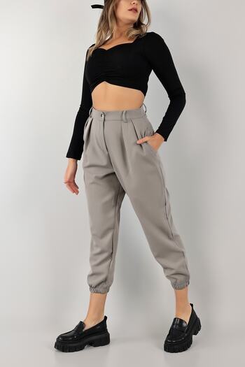 Trn JNS Lovely Gray Masculine Leg Elastic Jogger Pants