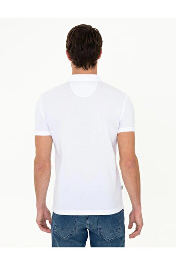 Pierre Cardin Μπλουζάκι 23y Mercerized Sports Woven Slim Fit Λευκό με γιακά πόλο