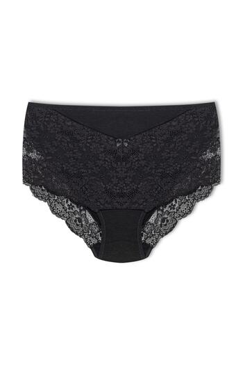 HNX 3-Piece Large Size Cotton Bato Women's Panties with Lace Front and Back
