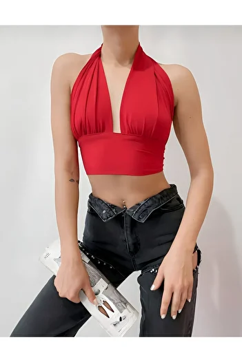 AYSİ COLLECTİON Tie-Neck Crop