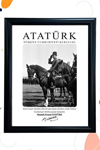 AND Atatürk Portre Siyah Çerçeveli Tablo
