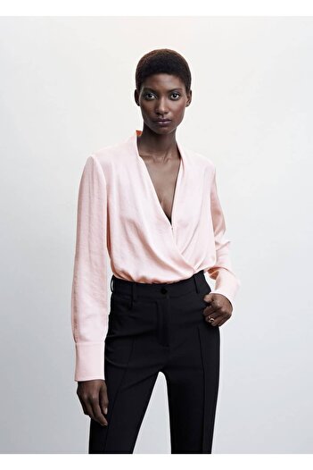MANGO Woman Wrapped Satin Blouse