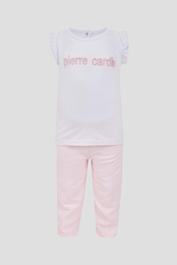 Pierre Cardin 100% Cotton Top Knitted Bottom Woven Muslin Fabric Girl's Bottom Top Set 303863