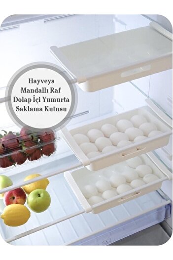 Hayveys Practical Snap-on Latch Shelf Egg Holder 15-Piece In-Cabinet Egg Storage Box (D-32)
