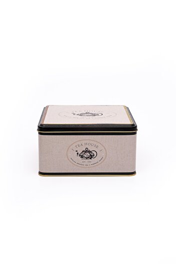 EVLE Er028-8f Azura Tea Patterned Square Metal Storage Container 20x20 Cm