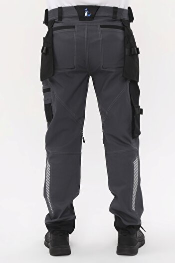 Uniprom Παντελόνι Work Lycra Manchester Model Smoked-μαύρο