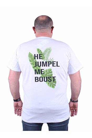 MocGrande Plus Size Crew Neck T-Shirt Jumpel 23109 White