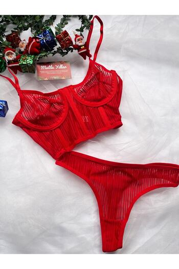 EDLİNGERİE Red Red Bralet Set