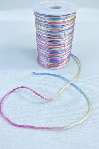 Hobigram 1 mm Floss Satin Thread Ribbon Thread Necklace Bracelet Thread Light Color Shades Colorful 10 Meters – Knitting Thread –