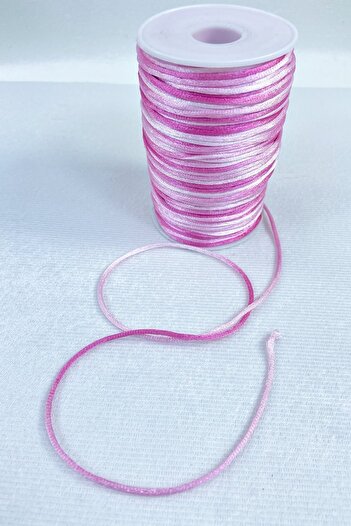 Hobigram 5 Meters Satin Rope Ribbon Rope Necklace Bracelet Rope Fuchsia Pink Shades Multicolored 5 Meters – Knitting Rope