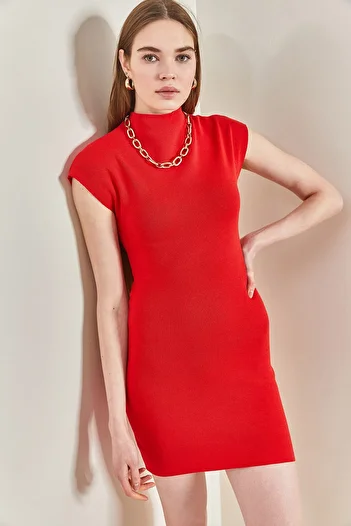 Bianco Lucci Women's Half Turtleneck Knitwear Dress