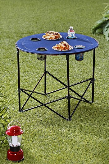 Binbirreyon Katlanabilir Kamp Masası Çantalı Yuvarlak 4 Kişilik 71cm Ha126