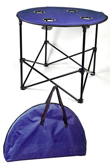Binbirreyon Katlanabilir Kamp Masası Çantalı Yuvarlak 4 Kişilik 71cm Ha126
