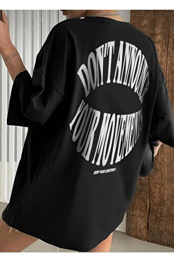 AFROGİYİM Γυναικείο μπλουζάκι Oversize με στάμπα
