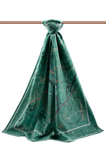Vissona Γυναικείο Luxury Medina Silk Shawl Petrol Green
