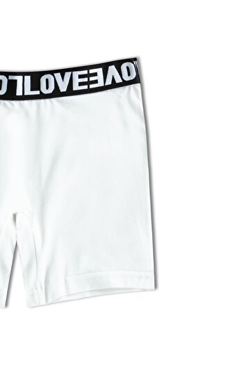 HNX White Love Elastic Cotton Women's Tights Shorts