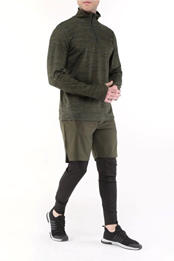 GHASSY CO. Erkek Running Hızlı Kuruma Micropoly Halısaha Antrenman Fitness Uzun Taytlı Outdoor Şort