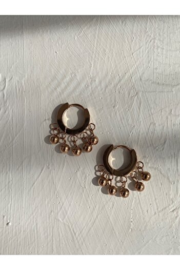 Owentis Steel Rose Gold Dangle Heel Selly Earrings - No Darkening-