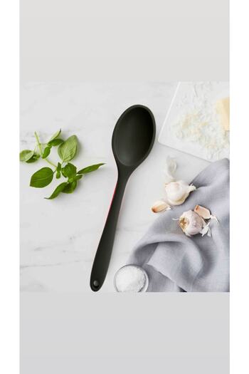 Multiamo Hard Tip Heat Resistant Fireproof Non-Stick Silicone 28 Cm Spoon - Gray Color - 1 Piece