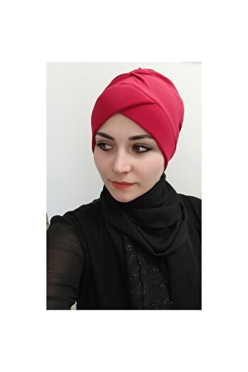 BAV Butik Ayvitrin حجاب نسائي كروس بونيه أحمر