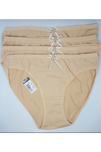 Tutku Chiloți de bikini cu buline mici, culoarea pielii pentru femei, pachet de 6 0728 Fua Shop