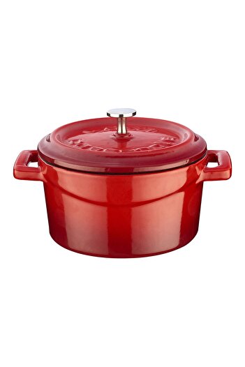 Lava Cast Iron Mini Pot Inner Diameter 10 Cm - Red