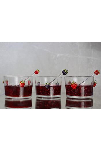 ADAMODART 3-Piece Jam Bowl with Strawberry & Blackberry & Raspberry Figures