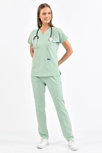 Owlet Medikal Lycra Water Green Surgical Uniform Set