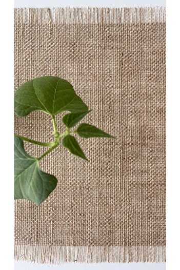 White Alamode Jute Fabric Rectangular Placemat Single 33x40 Cm