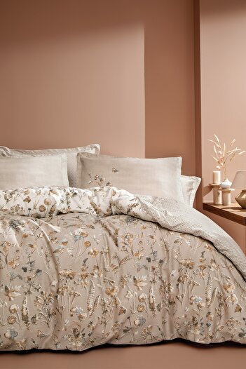 Yataş Katrina Beige Satin Double Bedding Set